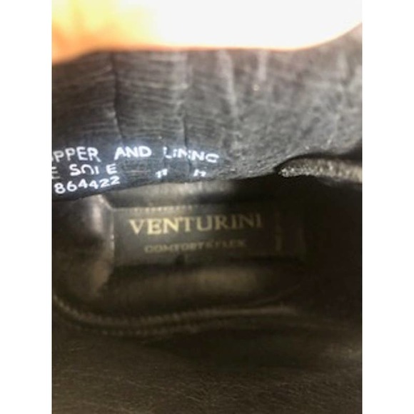 Venturini Square Toe Black Leather Lined Lace-Up Chukka Boots Mens US 11 - Picture 6 of 6